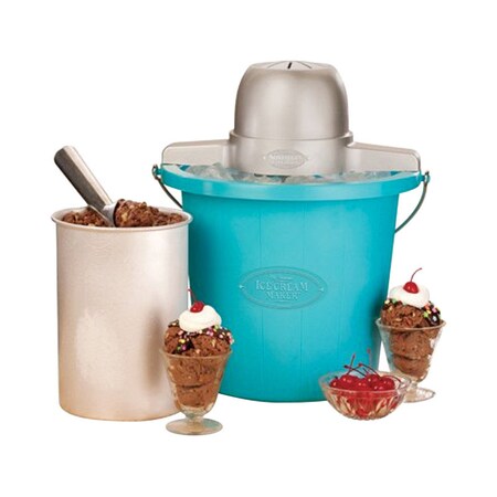 Nostalgia Ice Cream Maker 4Qt Blue ICMP4BL